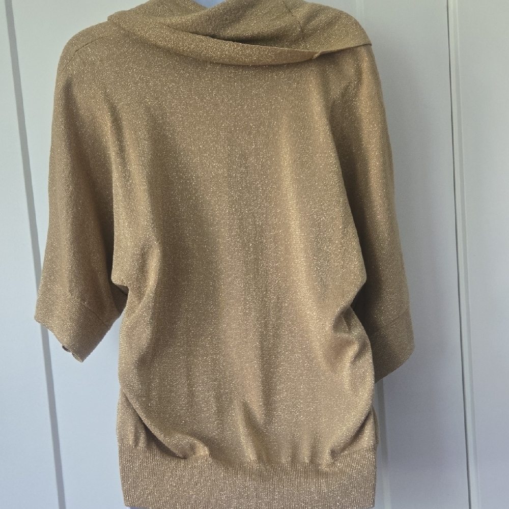 NEW MICHAEL Michael Kors Gold Cowl Neck Turtleneck Sweater - Picture 4 of 7